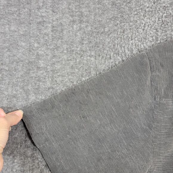 Tommy Bahama Shirt Mens Small Gray 100% Silk Hawaiian Palms Casual Button Up - Picture 9 of 14